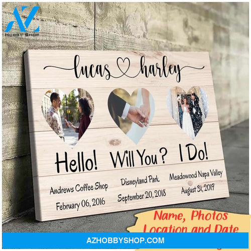 Hello! Will you? I do! - Personalized Canvas