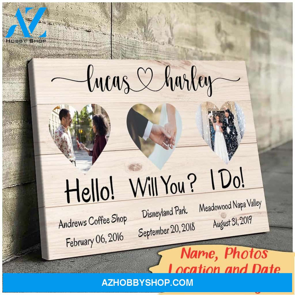 Hello! Will you? I do! - Personalized Canvas