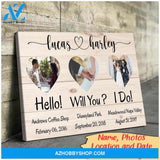 Hello! Will you? I do! - Personalized Canvas