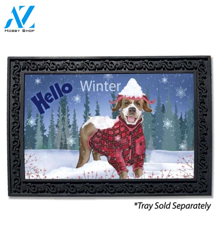 Hello Winter Dog Doormat - 18" x 30"