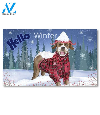 Hello Winter Dog Doormat - 18" x 30"