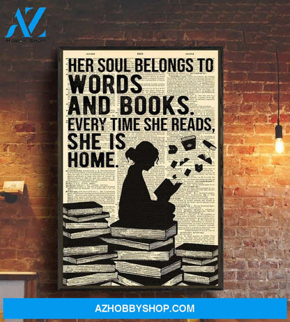Her Soul Belongs To Words And Books - Matte Canvas, Gift for you , gift for him, gift for her, gift for book lover