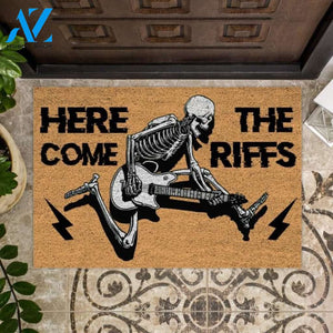 Here come the riffs Skeleton Doormat | Welcome Mat | House Warming Gift