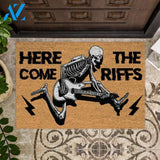 Here come the riffs Skeleton Doormat | Welcome Mat | House Warming Gift