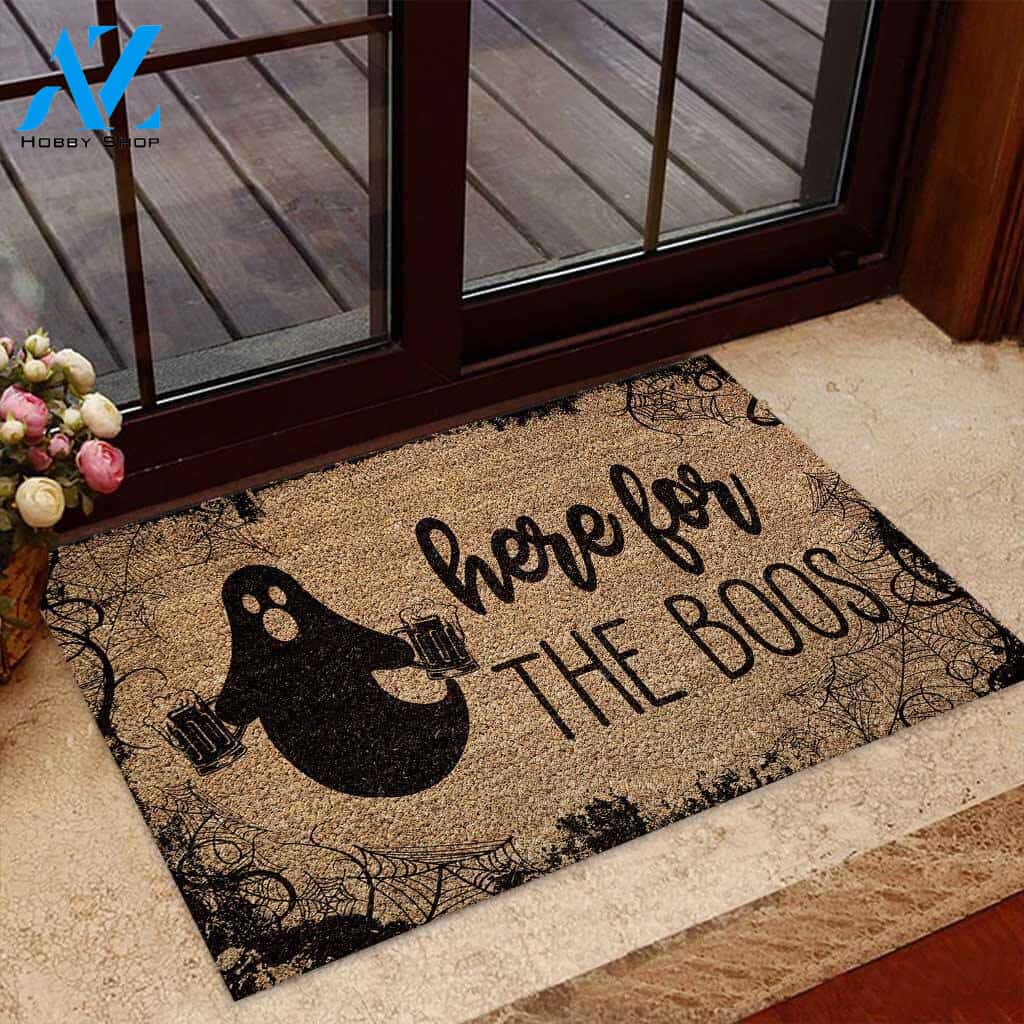 Here For The Boos – Beer Easy Clean Welcome DoorMat | Felt And Rubber | 40x60 cm | 45x75 cm | 60x90 cm | Colorful | DO1065
