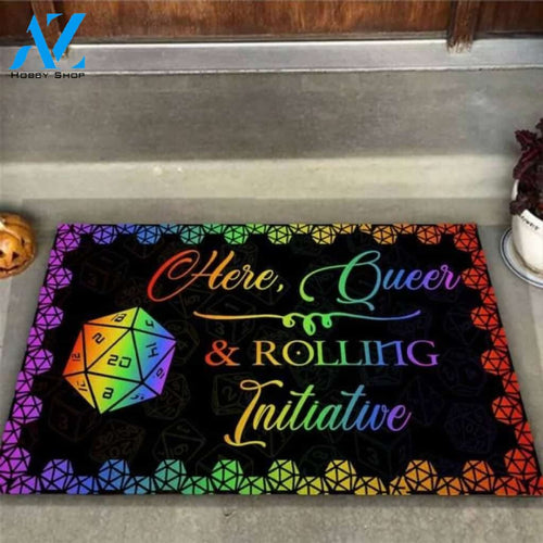 Here queer rolling initiative D&D Doormat | Welcome Mat | House Warming Gift