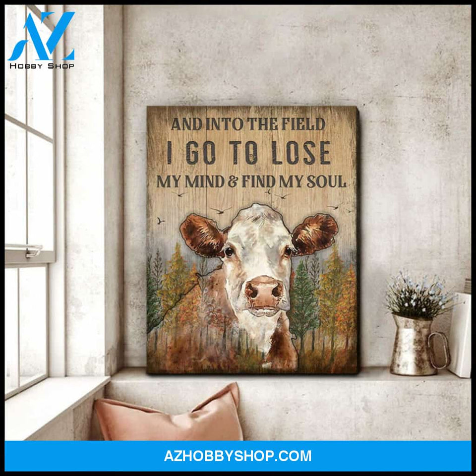 Hereford Cow Premium Canvas Wall Art, Wall Decor Visual Art