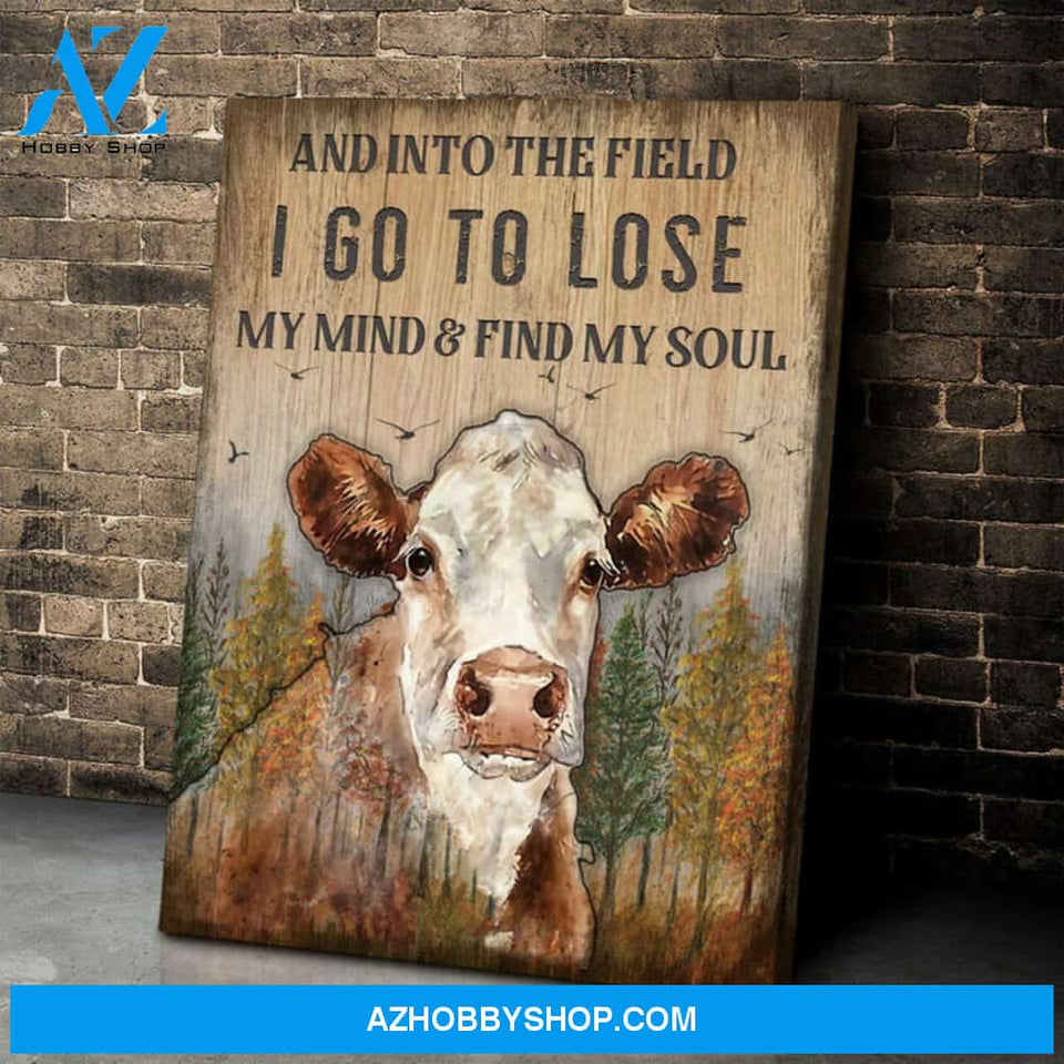 Hereford Cow Premium Canvas Wall Art, Wall Decor Visual Art