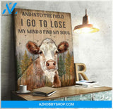 Hereford Cow Premium Canvas Wall Art, Wall Decor Visual Art