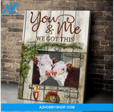 Hereford Cow You & Me Christmas Canvas Wall Art, Wall Decor Visual Art