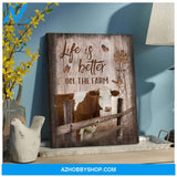 Hereford Cows Life Is Better On The Farm Canvas Wall Art Farmhouse Decor