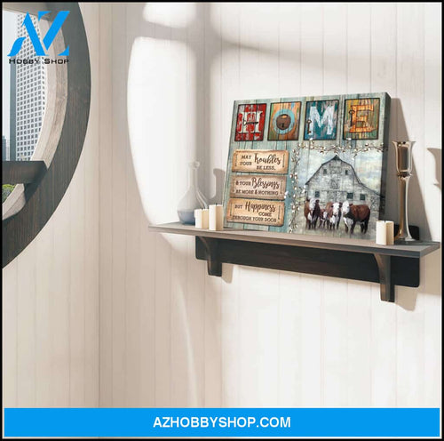 Hereford Cows May your troubles be less Farm Canvas Wall Art Decor