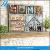 Hereford Cows May your troubles be less Farm Canvas Wall Art Decor