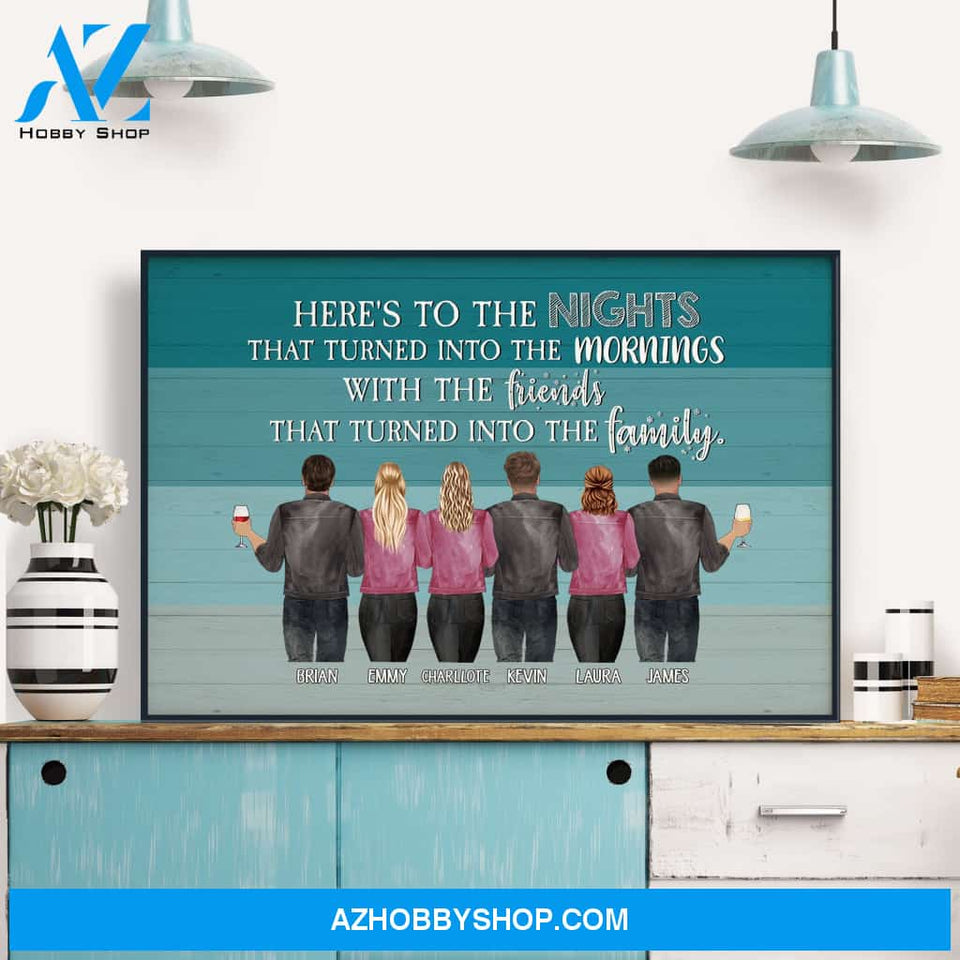 Here's To The Nights - Personalized Poster - Birthday Gift For Friends