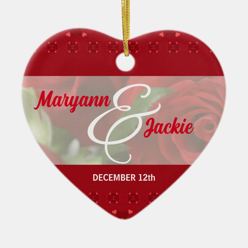 Hers And Hers 1St Anniversary Red Ornament