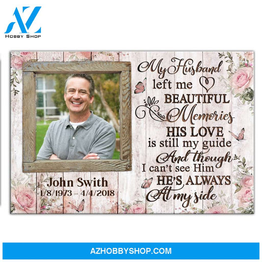 Hes Always At My Side Customize Name Year Photo Canvas