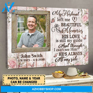Hes Always At My Side Customize Name Year Photo Canvas