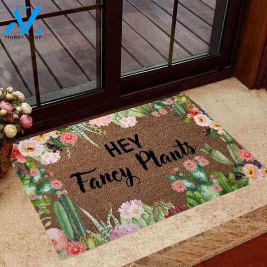 Hey Fancy Plants Cactus Border Doormat Indoor And Outdoor Mat Entrance Rug Sweet Home Decor Closing Gift Gift For Friend Family Birthday Floral Plant Lovers Gift Idea