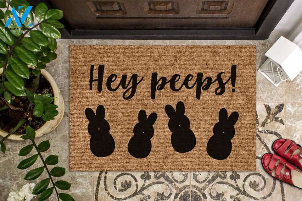Hey Peeps! Easter Day Doormat | Welcome Mat | House Warming Gift