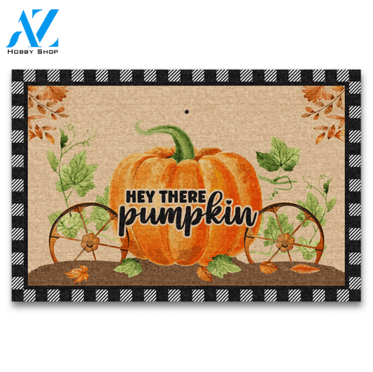 Hey There Pumpkin Doormat, Fall Doormat, Thanksgiving Doormat, Gift For Friend Family Thanksgiving Decor Warm House Gift Welcome Mat