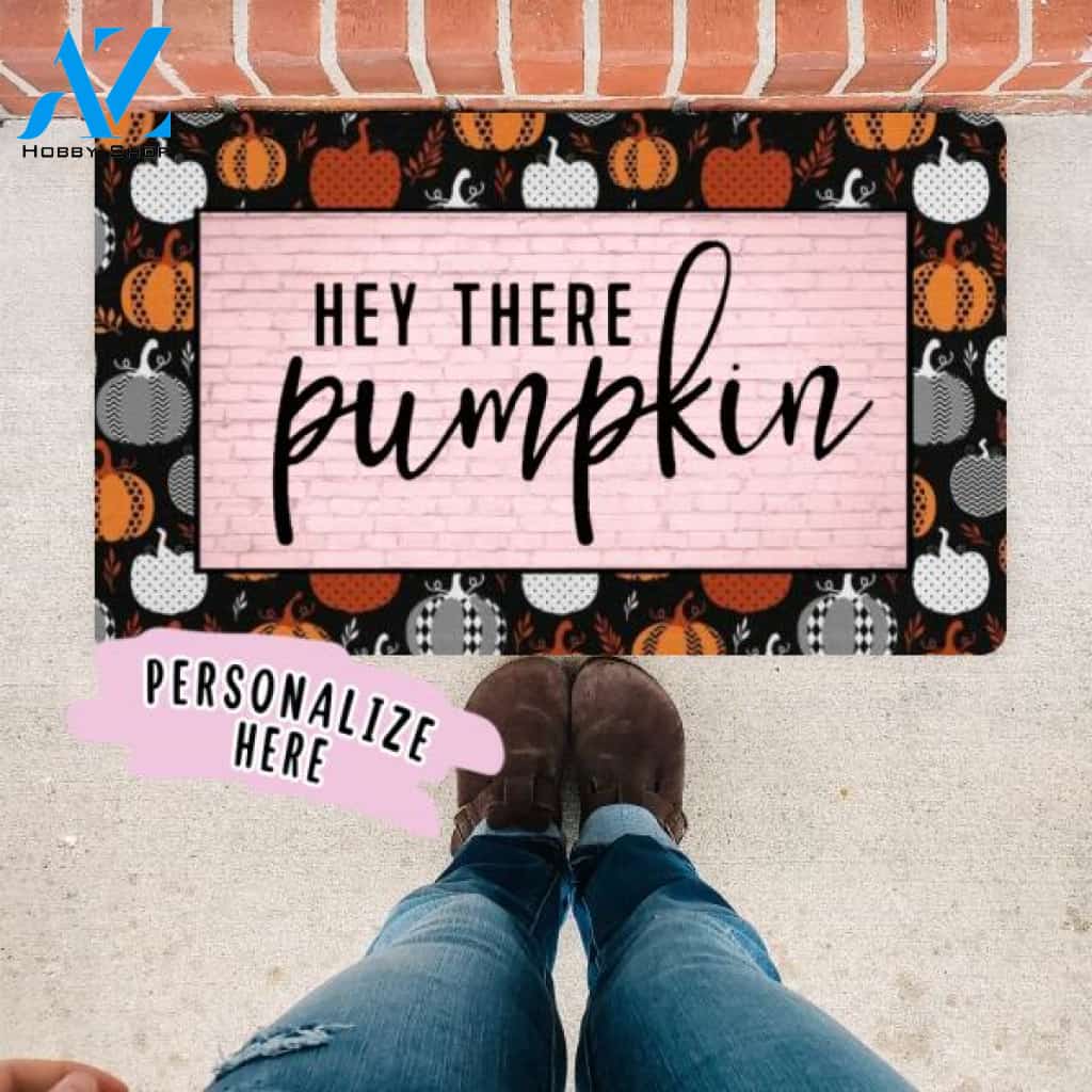 Hey There Pumpkin Doormat, Fall Welcome Mat, Fall Decor, Funny Doormat, Funny Welcome Mat, Halloween Doormat, Fall Door Mat, Hello Pumpkin