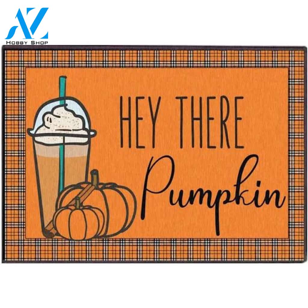 Hey There Pumpkin Drink Halloween Doormat Indoor and Outdoor Mat Entrance Rug Funny Home Decor Closing Gift Gift for Friend Idea