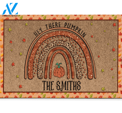 Hey There Pumpkin Personalized Doormat, Pumpkin Doormat, Gift For Fall Lovers, Gift For Thanksgiving Christmas Decor Warm House Gift