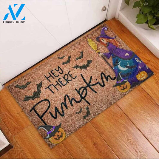 Hey There Pumpkin – Witch Easy Clean Welcome DoorMat | Felt And Rubber | 40x60 cm | 45x75 cm | 60x90 cm | Colorful | DO1080