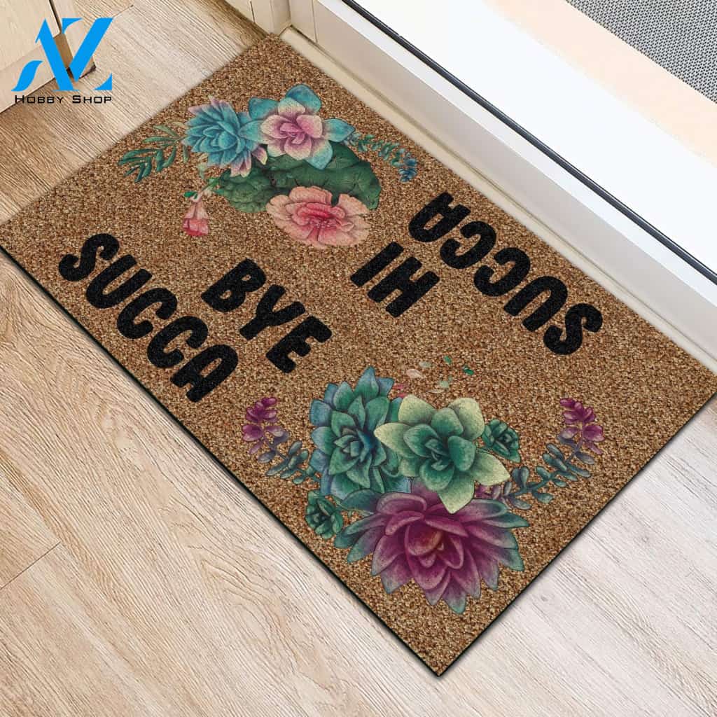 Hi Bye Succa Succulent Doormat Welcome Mat House Warming Gift Home Decor Funny Doormat Gift Idea