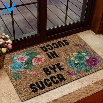 Hi Bye Succa Succulent Doormat Welcome Mat House Warming Gift Home Decor Funny Doormat Gift Idea