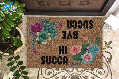 Hi Bye Succa Succulent Doormat Welcome Mat House Warming Gift Home Decor Funny Doormat Gift Idea