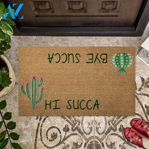 Hi Succa - Cactus Coir Pattern Print Doormat
