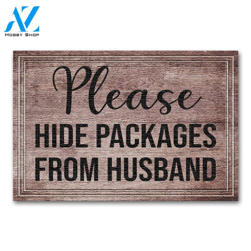 Hide packages from husband Doormat