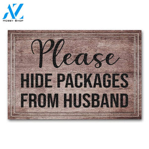 Hide packages from husband Doormat