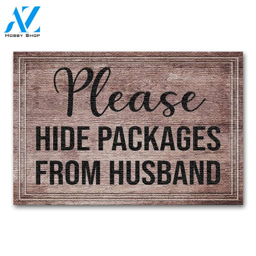 Hide Packages From Husband Funny Indoor And Outdoor Doormat Gift For Wife Husbadn Birthday Gift Decor Warm House Gift Welcome Mat