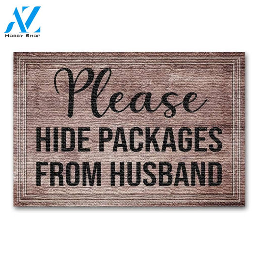 Hide Packages From Husband Funny Indoor And Outdoor Doormat Gift For Wife Husbadn Birthday Gift Decor Warm House Gift Welcome Mat