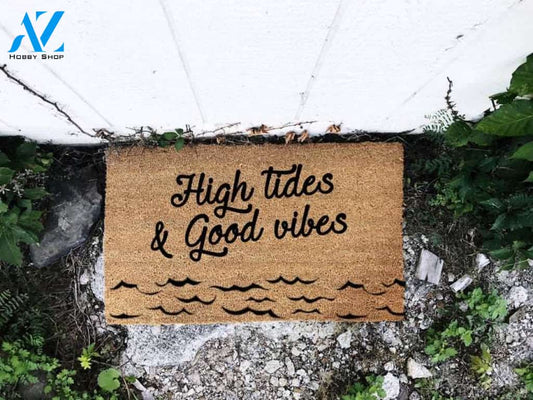 Personalized Name Family House High Tides And Good Vibes Doormat Hunting, Indoor And Outdoor Doormat Warm House Gift Welcome Mat Gift For Friend Family