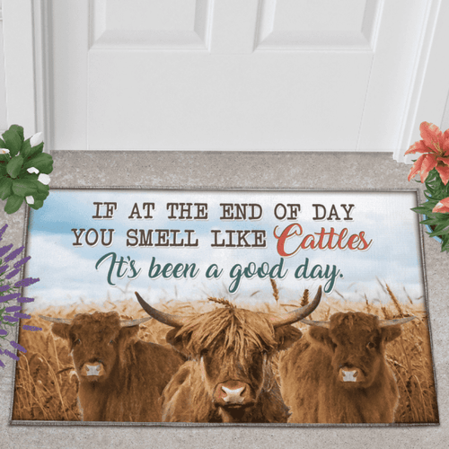 Highland Cattle Lover Good Day Doormat Welcome Mat