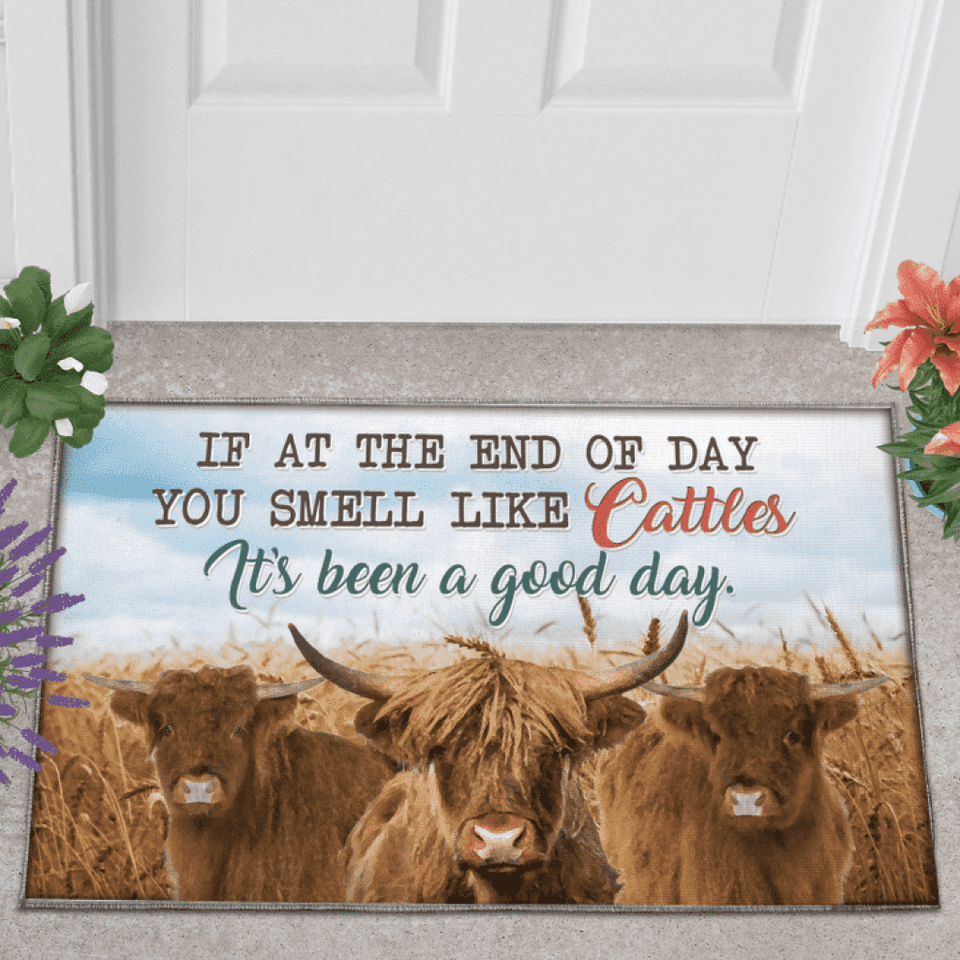 Highland Cattle Lover Good Day Doormat Welcome Mat