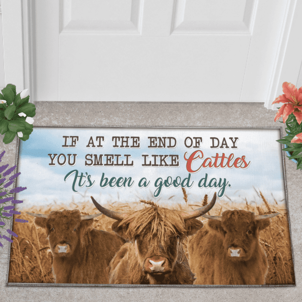 Highland Cattle Lover Good Day Doormat Welcome Mat