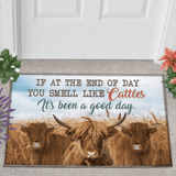 Highland Cattle Lover Good Day Doormat Welcome Mat