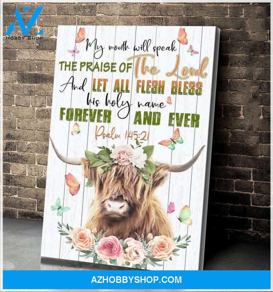 Highland Cow My Mouth Will Speak Canvas Wall Art, Wall Decor Visual Art