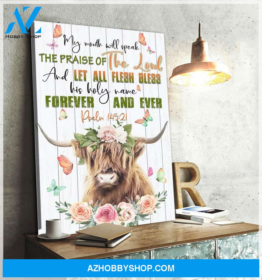 Highland Cow My Mouth Will Speak Canvas Wall Art, Wall Decor Visual Art