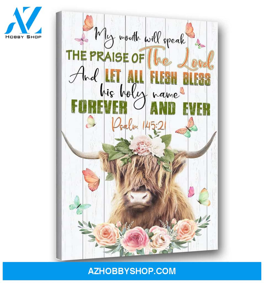Highland Cow My Mouth Will Speak Canvas Wall Art, Wall Decor Visual Art