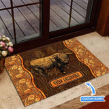 Highland Cow Personalized Custom Name Doormat Welcome Mat