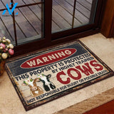 Highly Trained Cows Warning Doormat