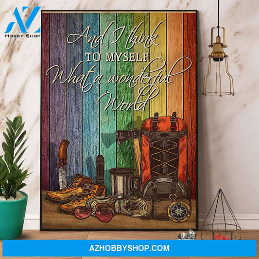 Hiking And I Think To Myself What A Wonderful World Canvas And Poster, Wall Decor Visual Art