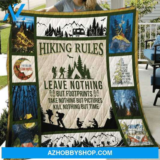 Hiking Rules Leave Nothing Vintage Blanket Gift For Hiking Lovers Birthday Gift Home Decor Bedding Couch Sofa Soft and Comfy Cozy