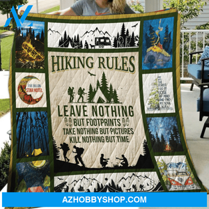 Hiking Rules Leave Nothing Vintage Blanket Gift For Hiking Lovers 