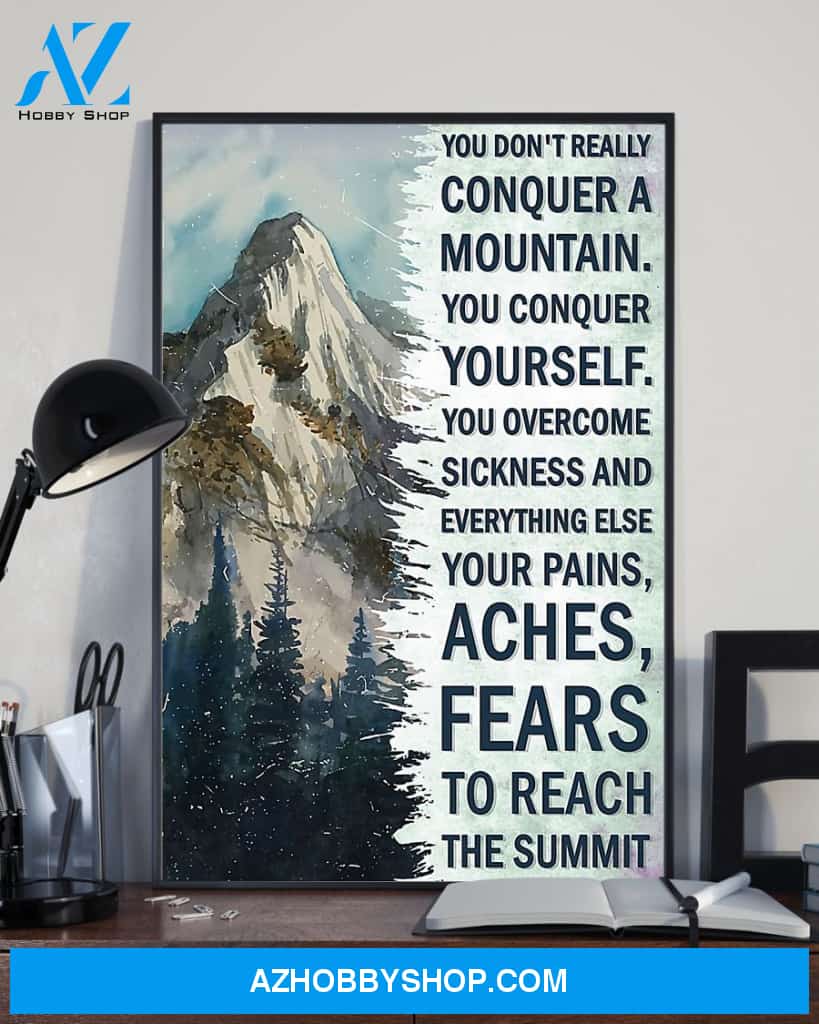 Hiking You Conquer Yourself Vertical Art Canvas, Wall Decor Visual Art